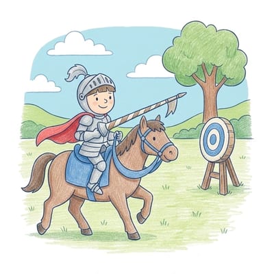 Knight Joust Practice, colored example