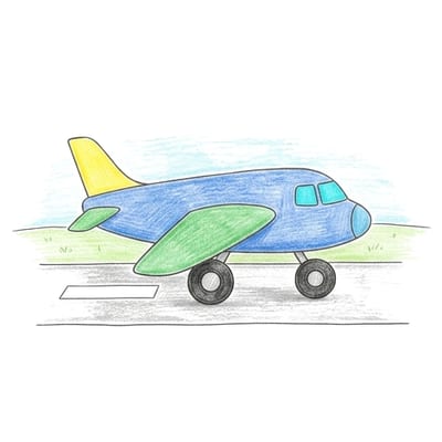 Airplane Runway Roll, colored example