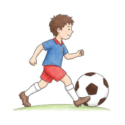 Dribbling Player, colored example