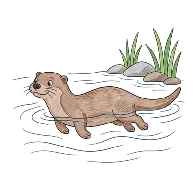 Otter River Swim, colored example