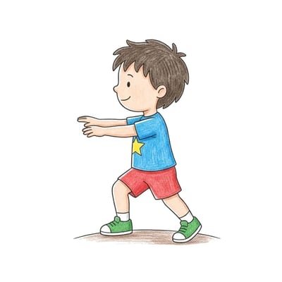 Runner Starting Stretch, colored example
