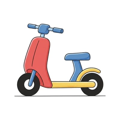 Scooter Side View, colored example