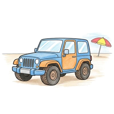 Jeep Beach Stop, colored example