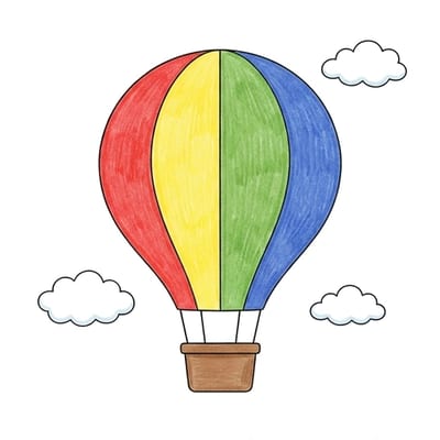 Big Hot Air Balloon, colored example