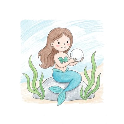 Mermaid Pearl Cove, colored example