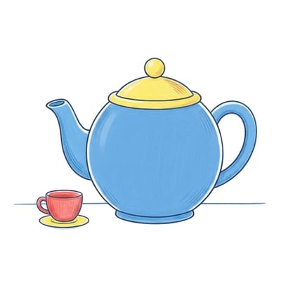 Big Teapot Small Cup, colored example