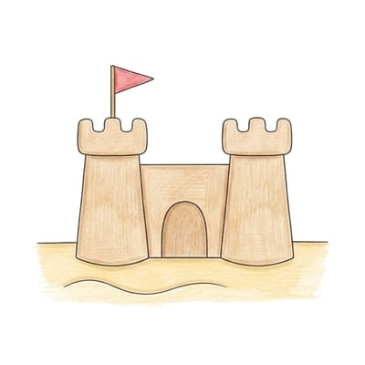 Happy Sandcastle Day, colored example