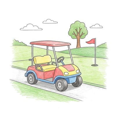 Windy Golf Cart, colored example