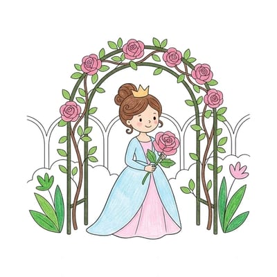 Princess Rose Bower, colored example