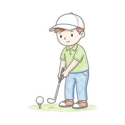Golfer Tee Stance, colored example