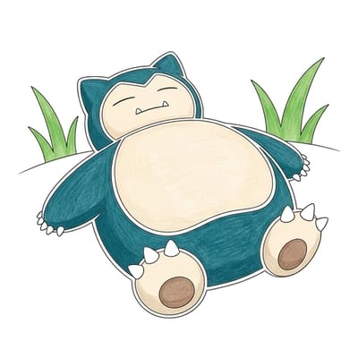 Snorlax Meadow Rest, colored example