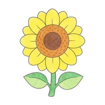 Sunny Sunflower, colored example