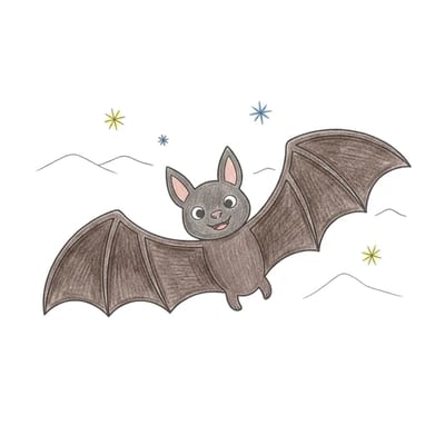 Halloween Bat Flight, colored example