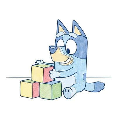 Bluey Building Blocks, colored example