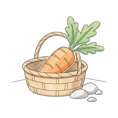Carrot Garden Basket, colored example