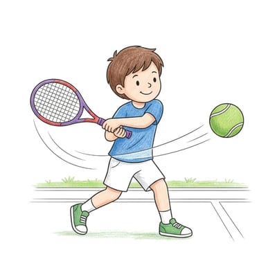 Tennis Forehand Swing, colored example