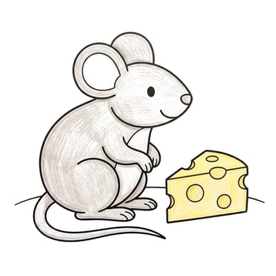 Mouse Cheese Snack, colored example