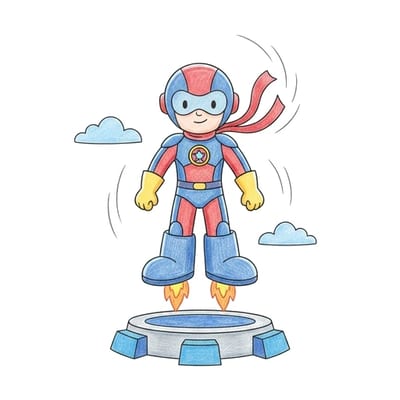 Rocket Boots Hero, colored example