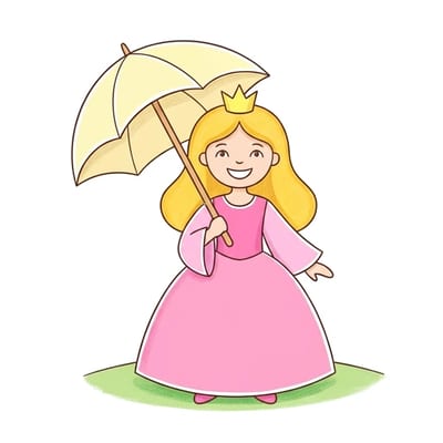 Princess With Parasol, colored example