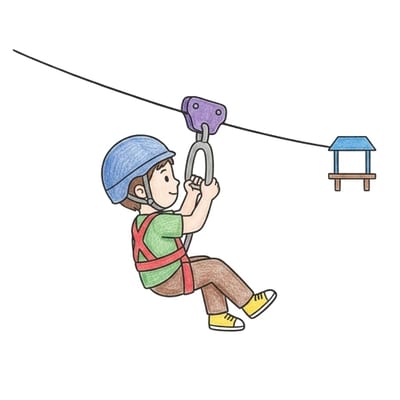 Child Zipline Glide, colored example
