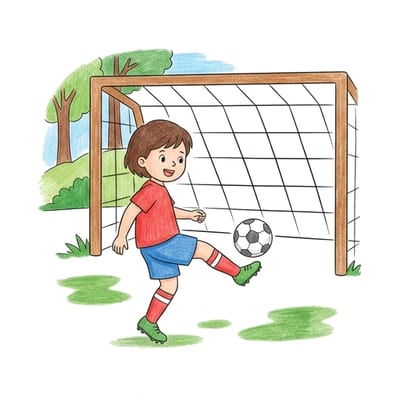 Soccer Goal Kick, colored example