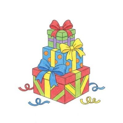 Gift Box Stack, colored example