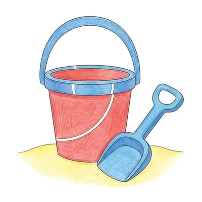Tall Beach Bucket, colored example