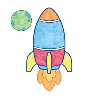 Simple Space Rocket, colored example