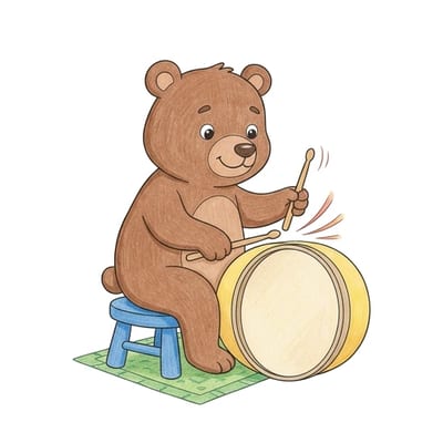 Bear Drum Practice, colored example