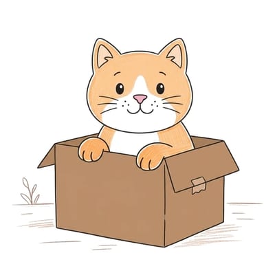 Cat In Box, colored example
