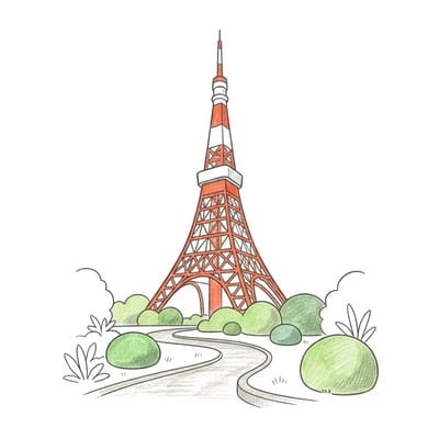 Tokyo Tower Garden, colored example