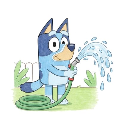 Bluey Garden Hose, colored example