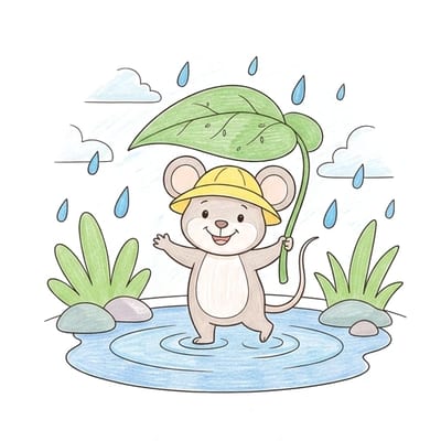 Mouse Rainy Puddle, colored example