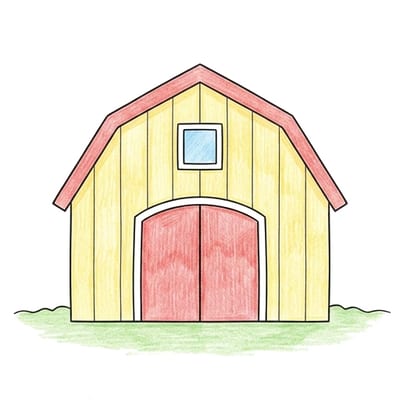 Simple Farm Barn, colored example