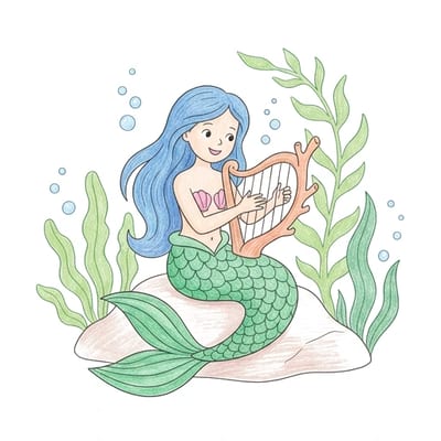 Mermaid Coral Concert, colored example