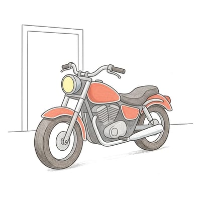 Motorcycle Garage Rest, colored example