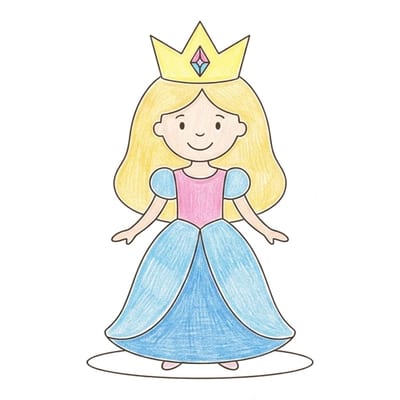 Princess With Crown, colored example