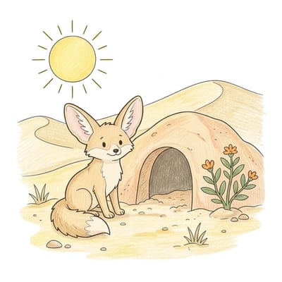 Fennec Fox Burrow, colored example