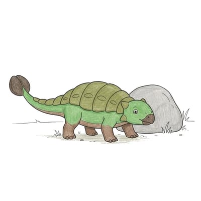 Ankylosaurus Rock Rest, colored example