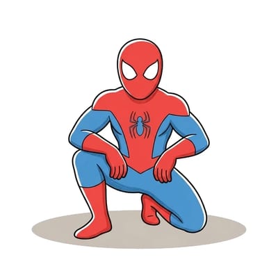 Spider Hero Crouch, colored example