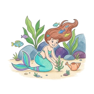 Mermaid Kelp Garden, colored example
