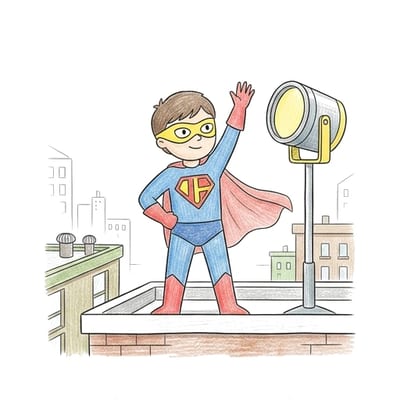 Rooftop Signal Hero, colored example