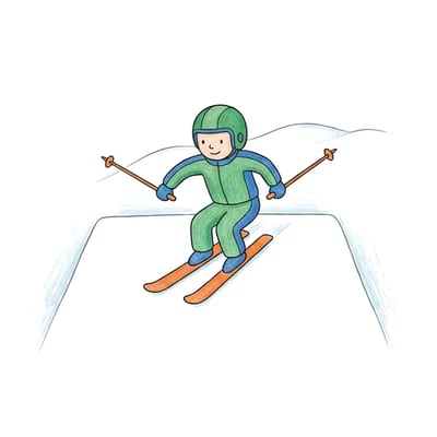 Ski Jump Landing, colored example