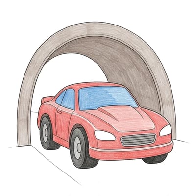 Racing Car Tunnel, colored example