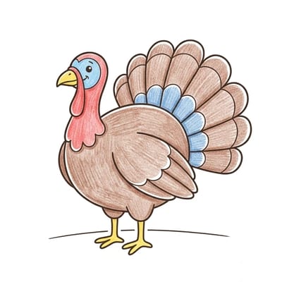 Turkey Feather Fan, colored example