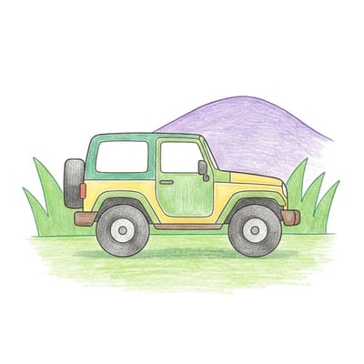 Jeep Meadow Stop, colored example