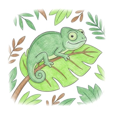 Chameleon Leaf Hideout, colored example