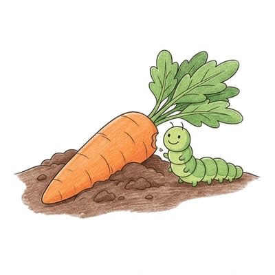 Caterpillar Carrot Snack, colored example