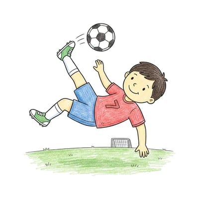 Soccer Bicycle Kick, colored example