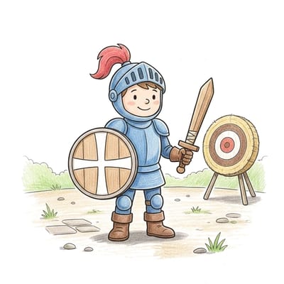 Knight Shield Practice, colored example
